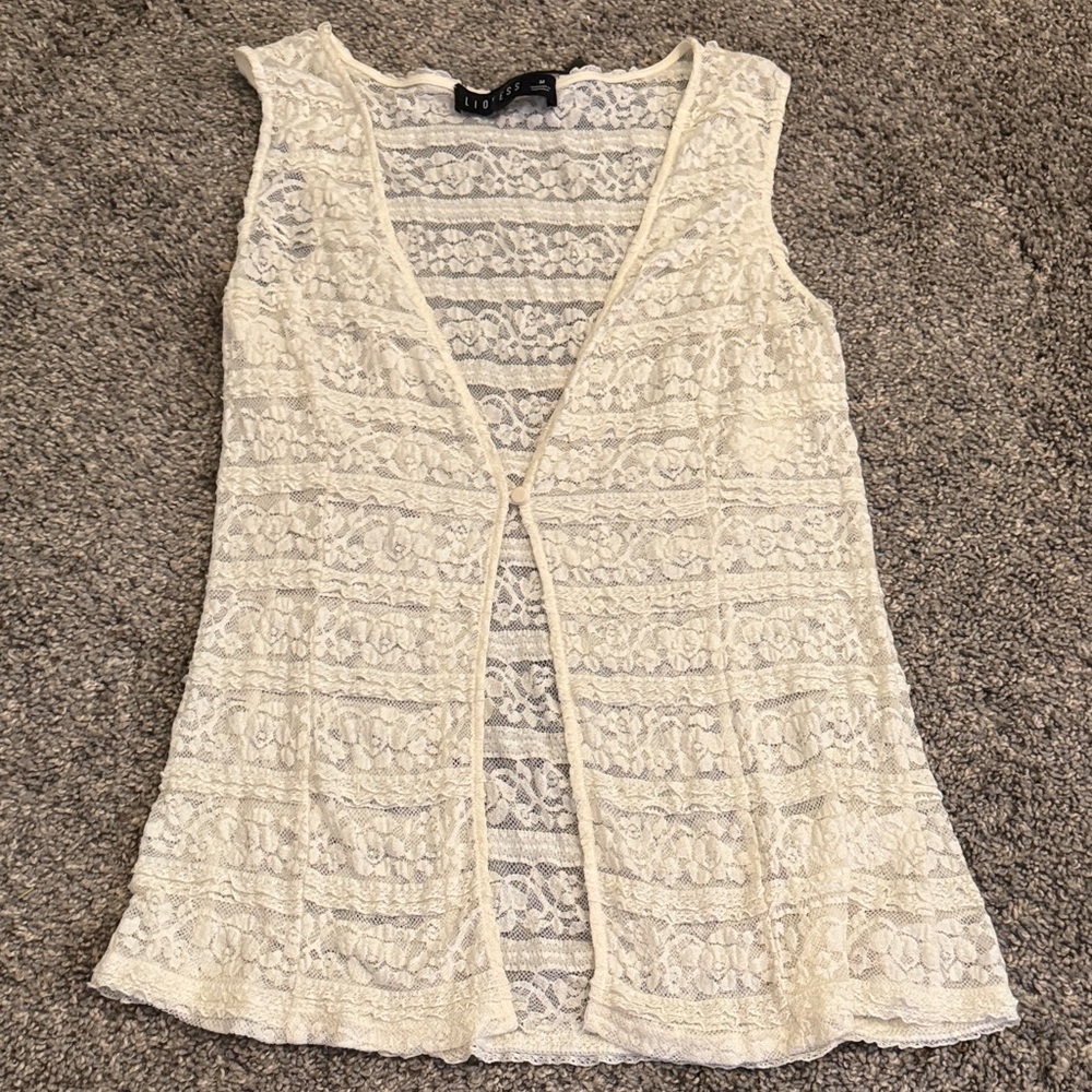 Lioness Cream Lace Vest